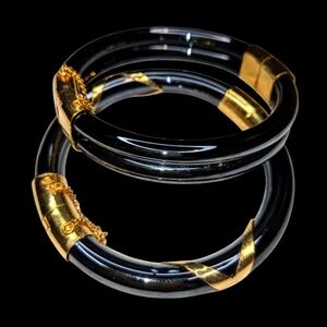 Natural Stones Black and Gold Bangles Beautful Vintage BRACELETS